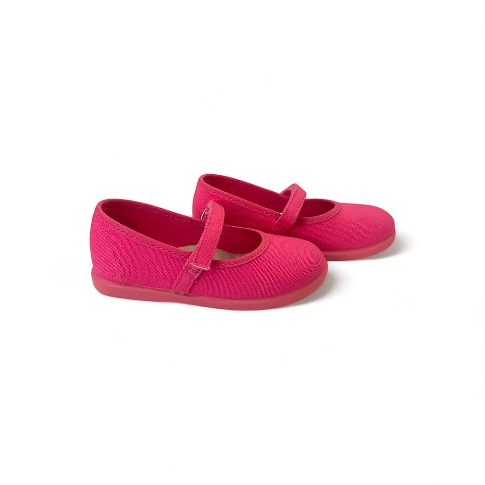 Miniatura: Scarpe ballerine bambina morbide estive Batilas fuxia cotone naturale