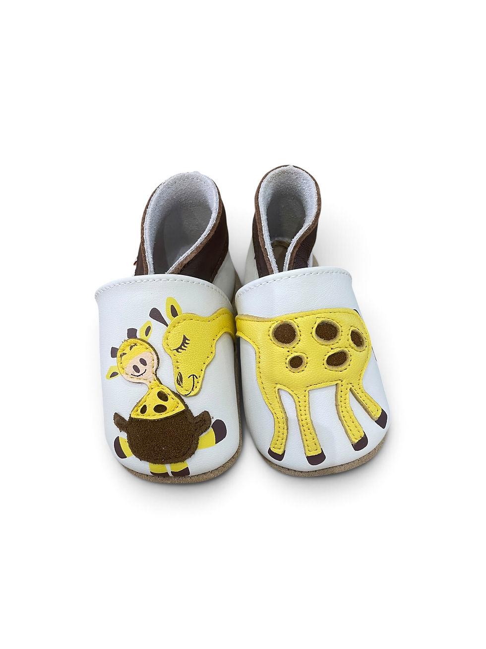 Babbucce neonata neonato e bimba bimbo fantasia giraffa in pelle da 0 a 18 mesi