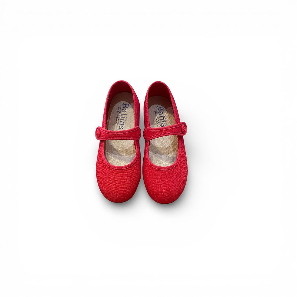 Miniatura: Alto Scarpe ballerine estive morbide bambina Batilas rosse in cotone