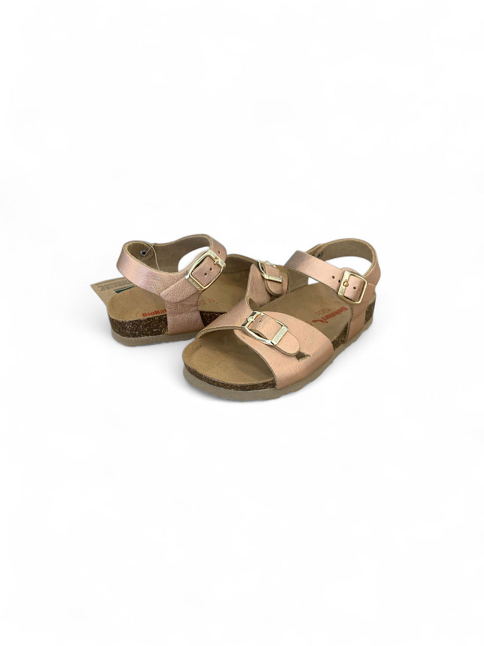 Sandali bambina Bionatura suola anatomica tipo birkenstock old rose incrocio