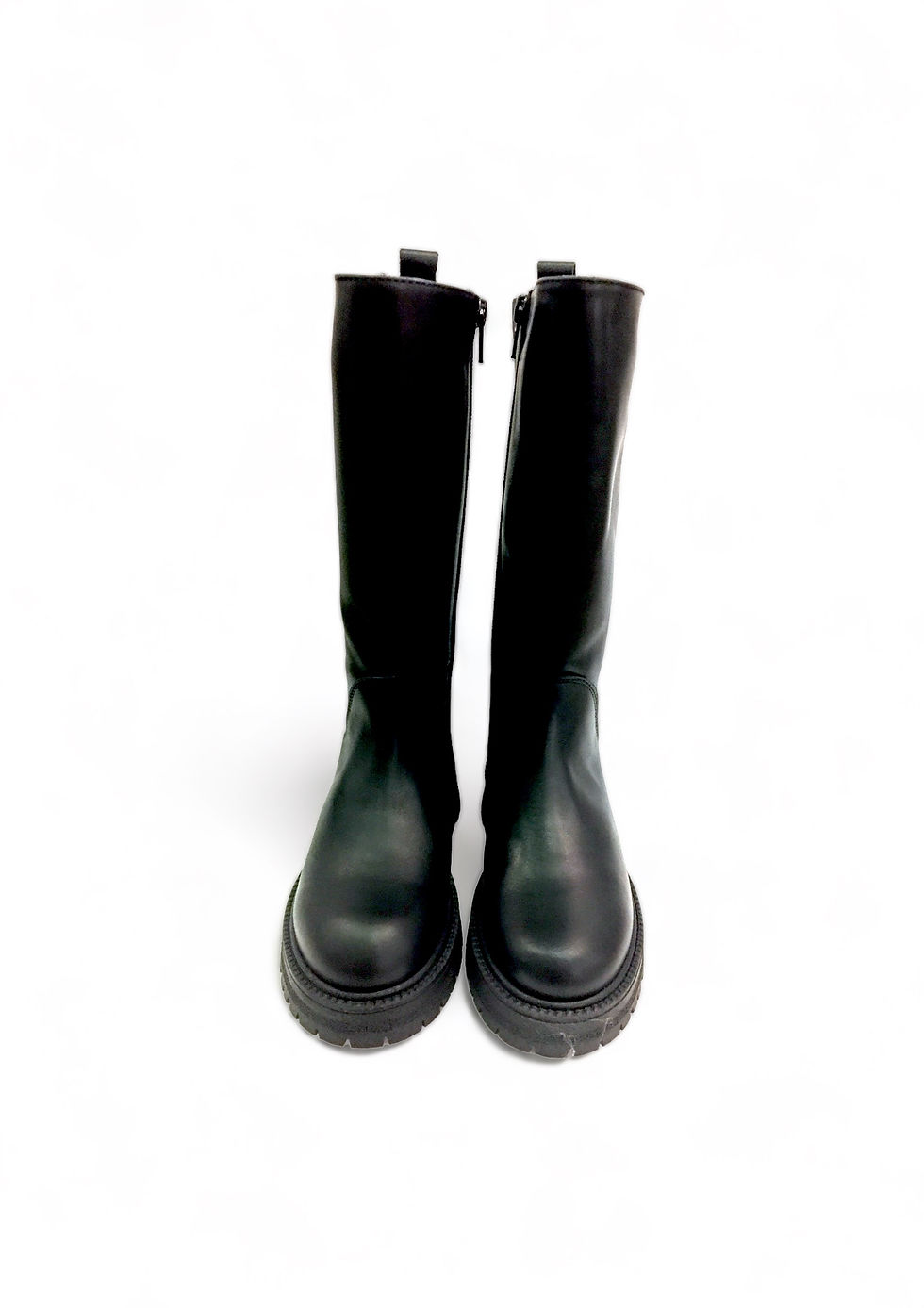 Stivali bambina neri artigianali in pelle naturale altezza sopra al polpaccio