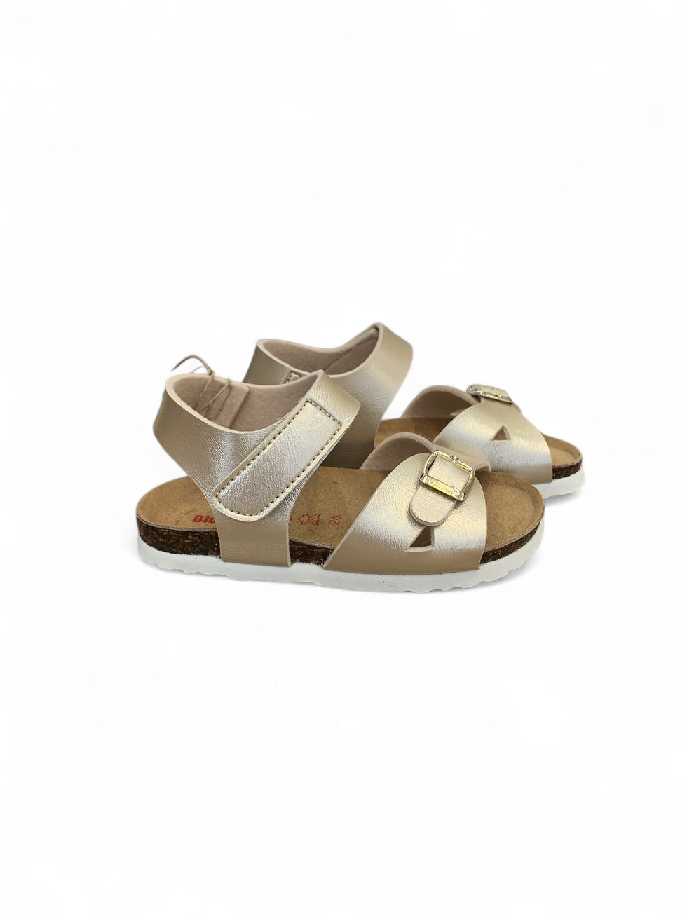Sandali bambina Bionatura suola anatomica tipo birkenstock perlato beige lato