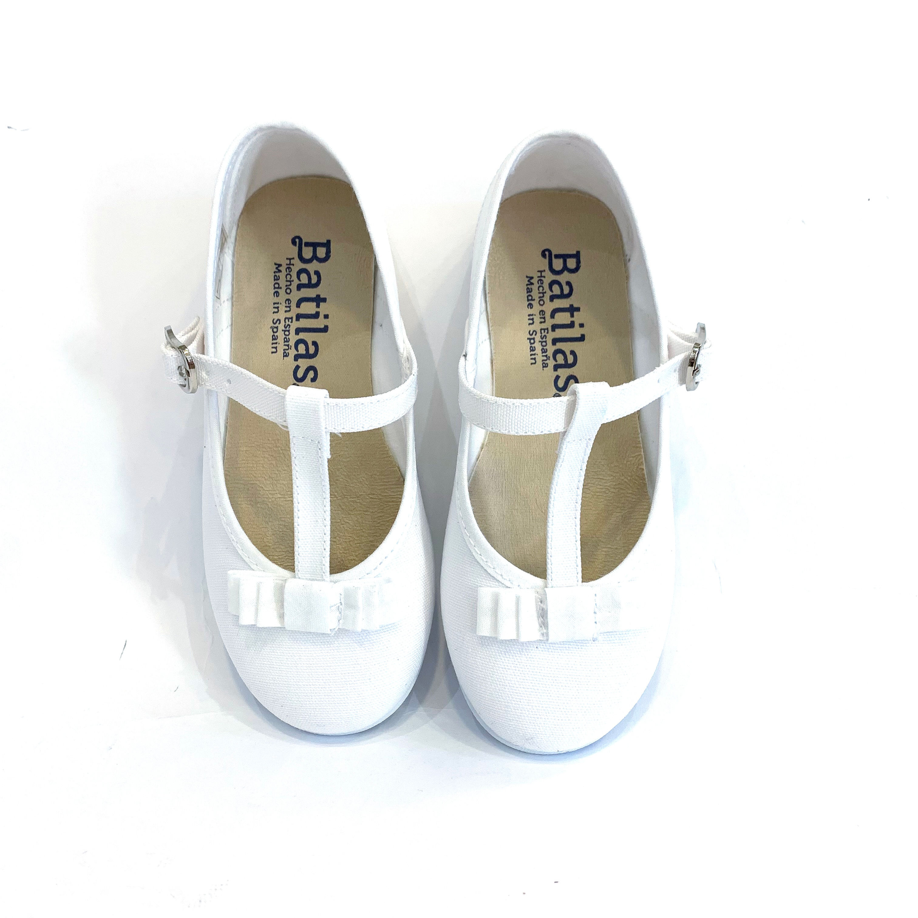 Scarpe ballerine per bambina piquet bianche Batilas eleganti comunione damigella
