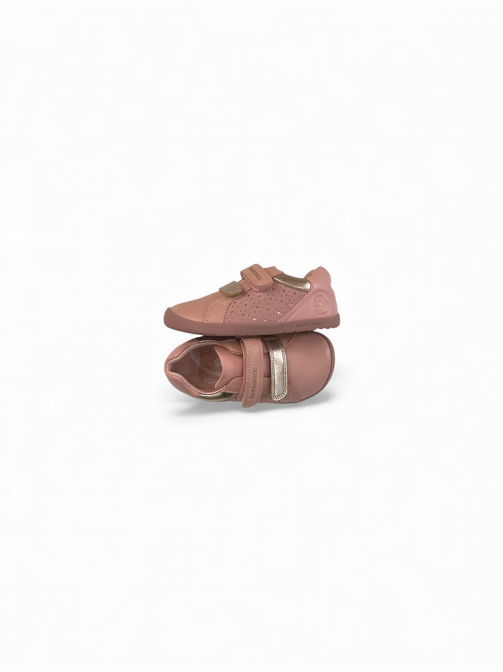 Miniatura: Sopra sotto Scarpe bimba in pelle Garvalin pianta larga in pelle rosa con velcri