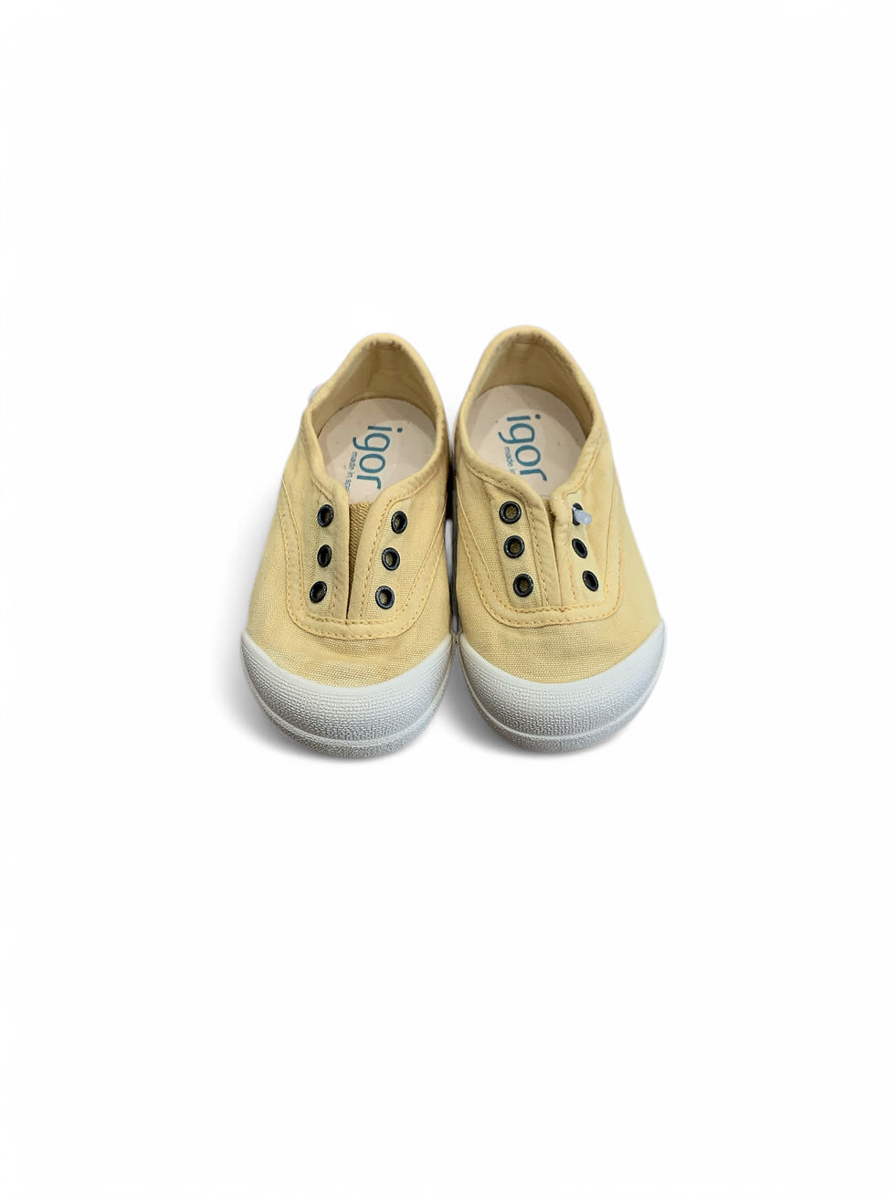 Scarpe bambino bambina sneakers in tela senza lacci igor lona giallo