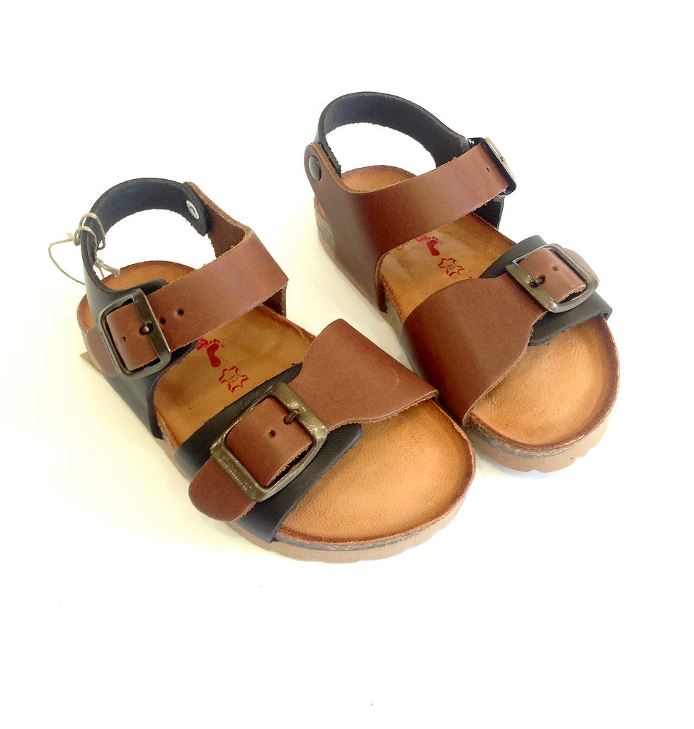 Miniatura: sandali bambino bambina bionatura bicolore suola anatomica tipo birkenstock