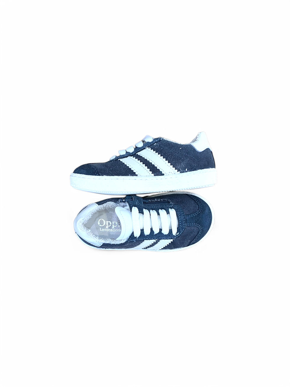 Miniatura: Scarpe bambino sneakers gazelle artigianali in jeans fodera spugna