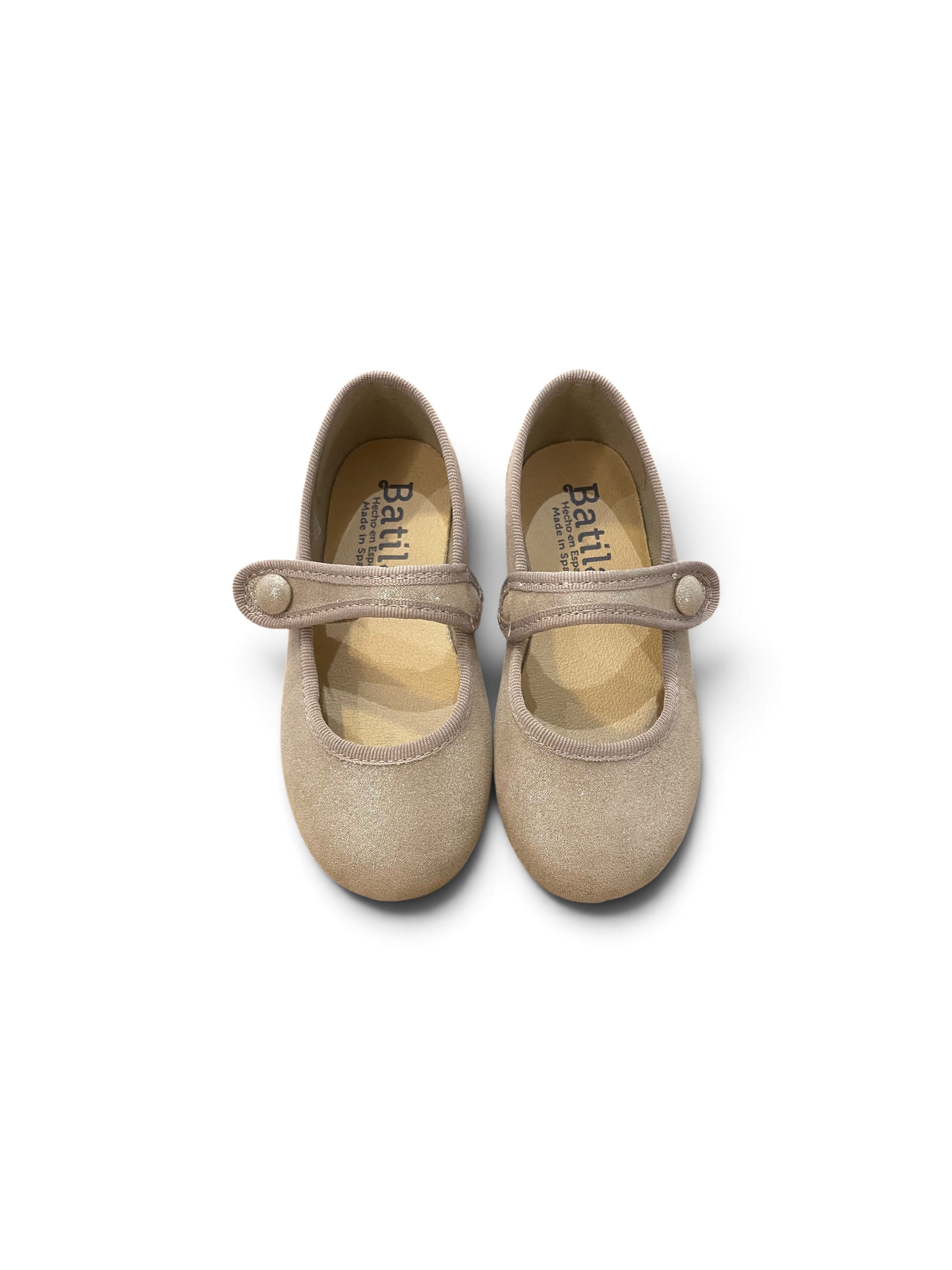 Ballerine bambina Batilas invernali taupe perlato glitter