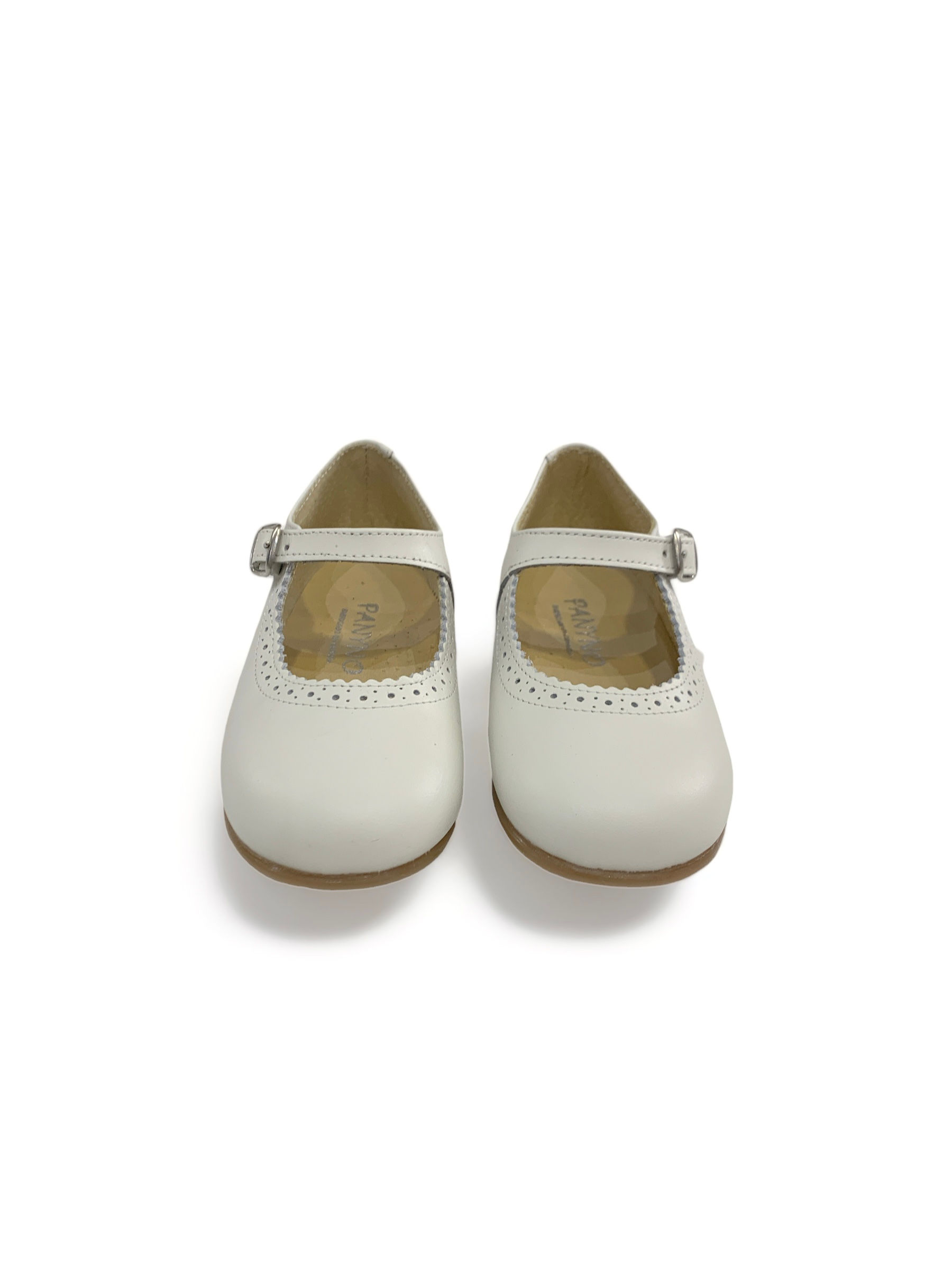 Scarpe bambina ballerine cerimonia damigella mary jane beige in pelle
