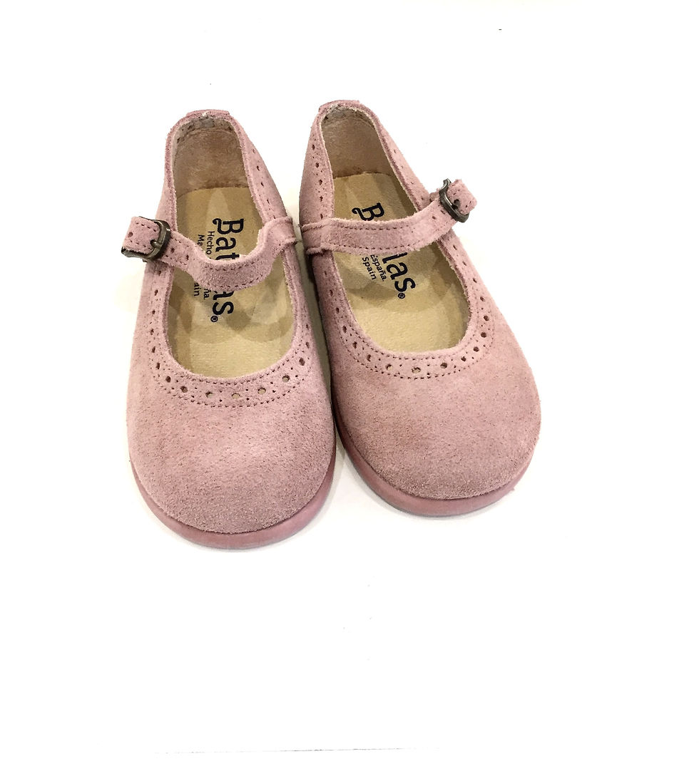 Miniatura: Scarpe ballerine morbide bambina Batilas rosa cipria camoscio