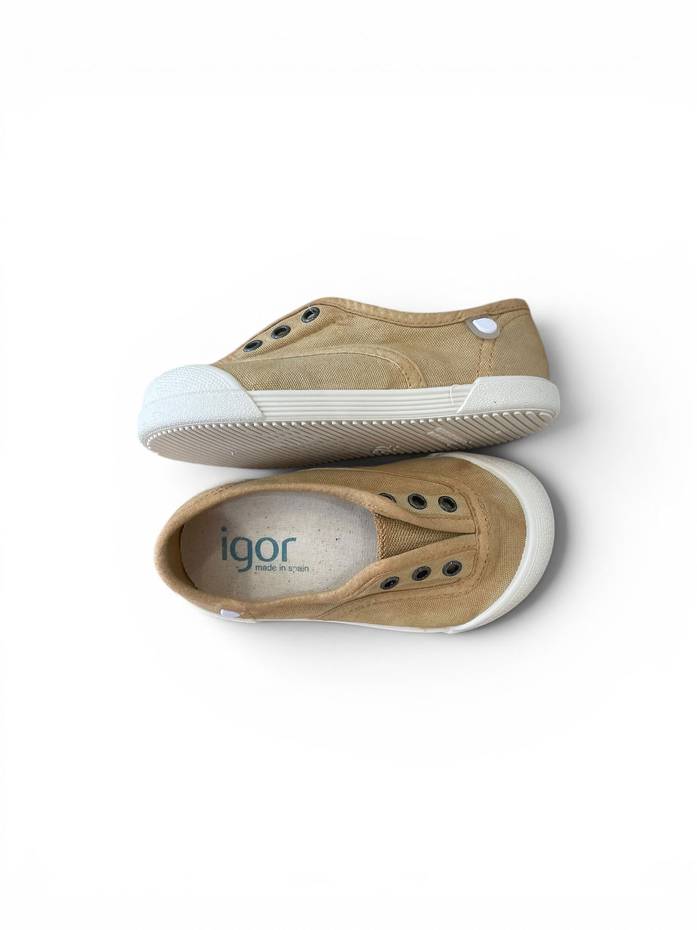 Miniatura: Scarpe bambino bambina sneakers in tela senza lacci igor lona cereal sopra sotto