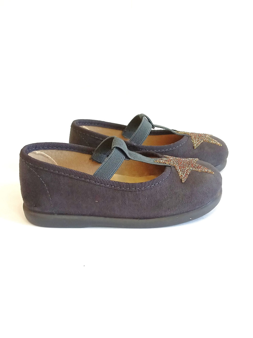 Miniatura: Scarpe ballerine bambina morbide Batilas grigie camoscio stella