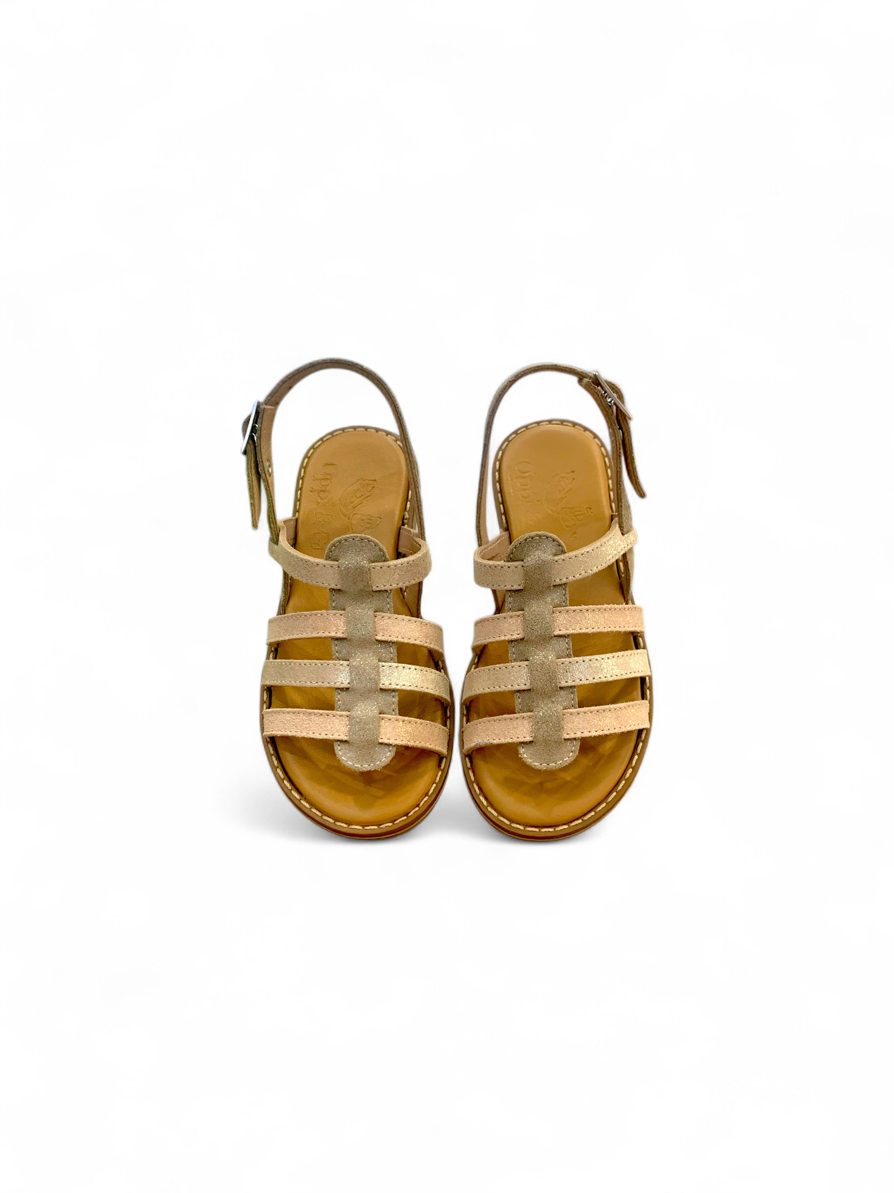 Sandali bambina artigianali in pelle morbidissima platino suola in memory foam