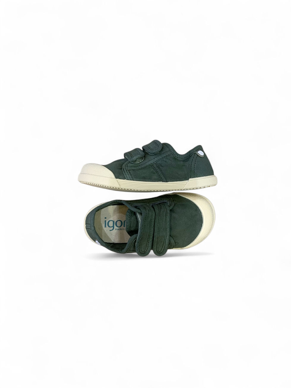 Miniatura: Sopra sotto Sneakers in tela bambino con strappo Igor Lona kaki