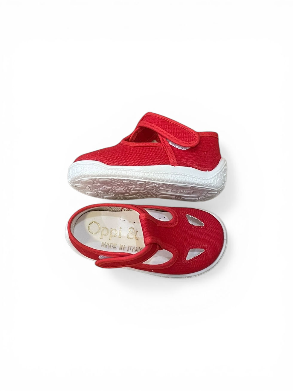 Miniatura: 3 Pantofoline estive occhietti in tela bimba bimbo asilo nido apertura con velcro