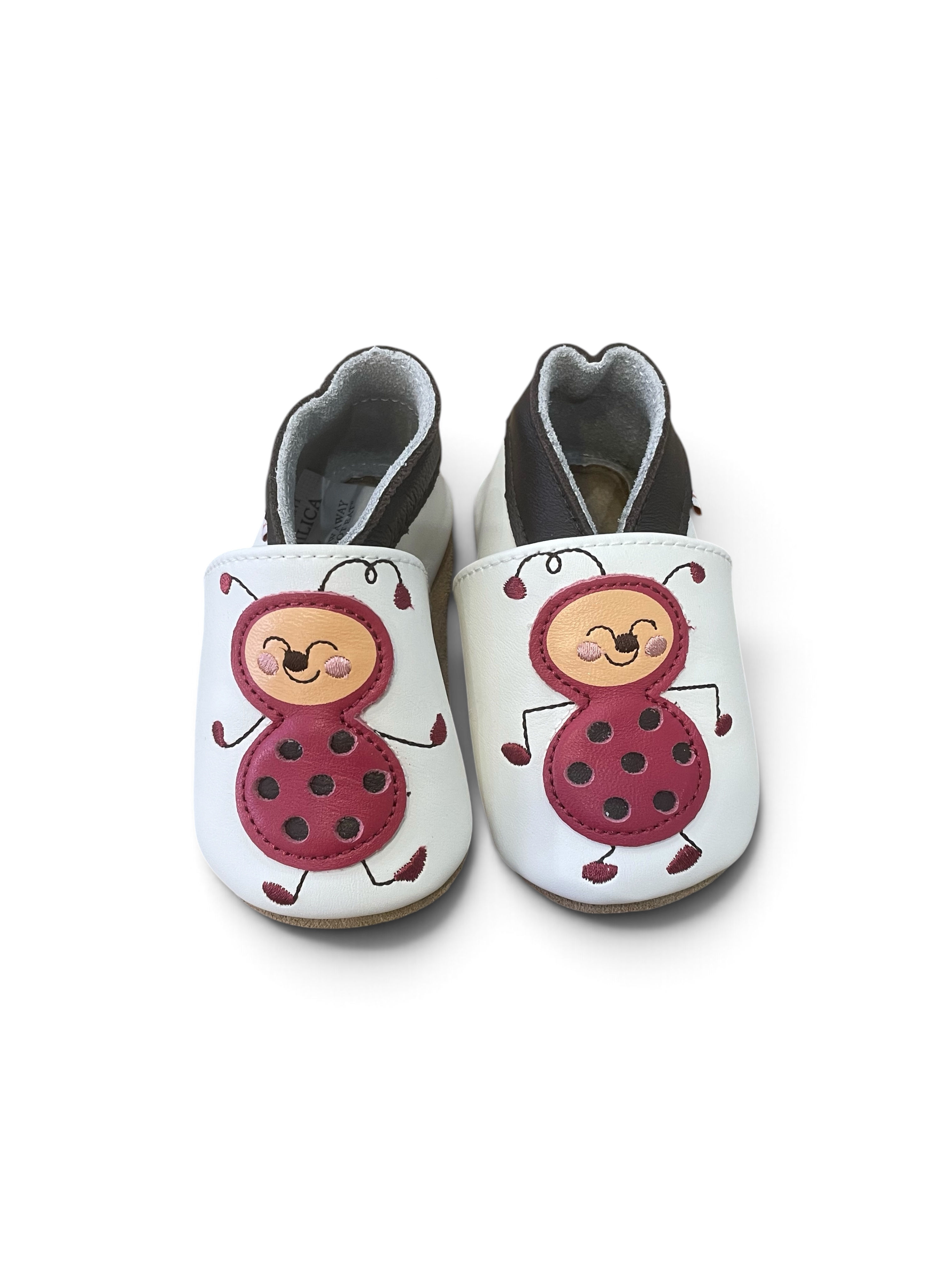 Babbucce neonata e bimba fantasia coccinella in pelle da 0 a 18 mesi
