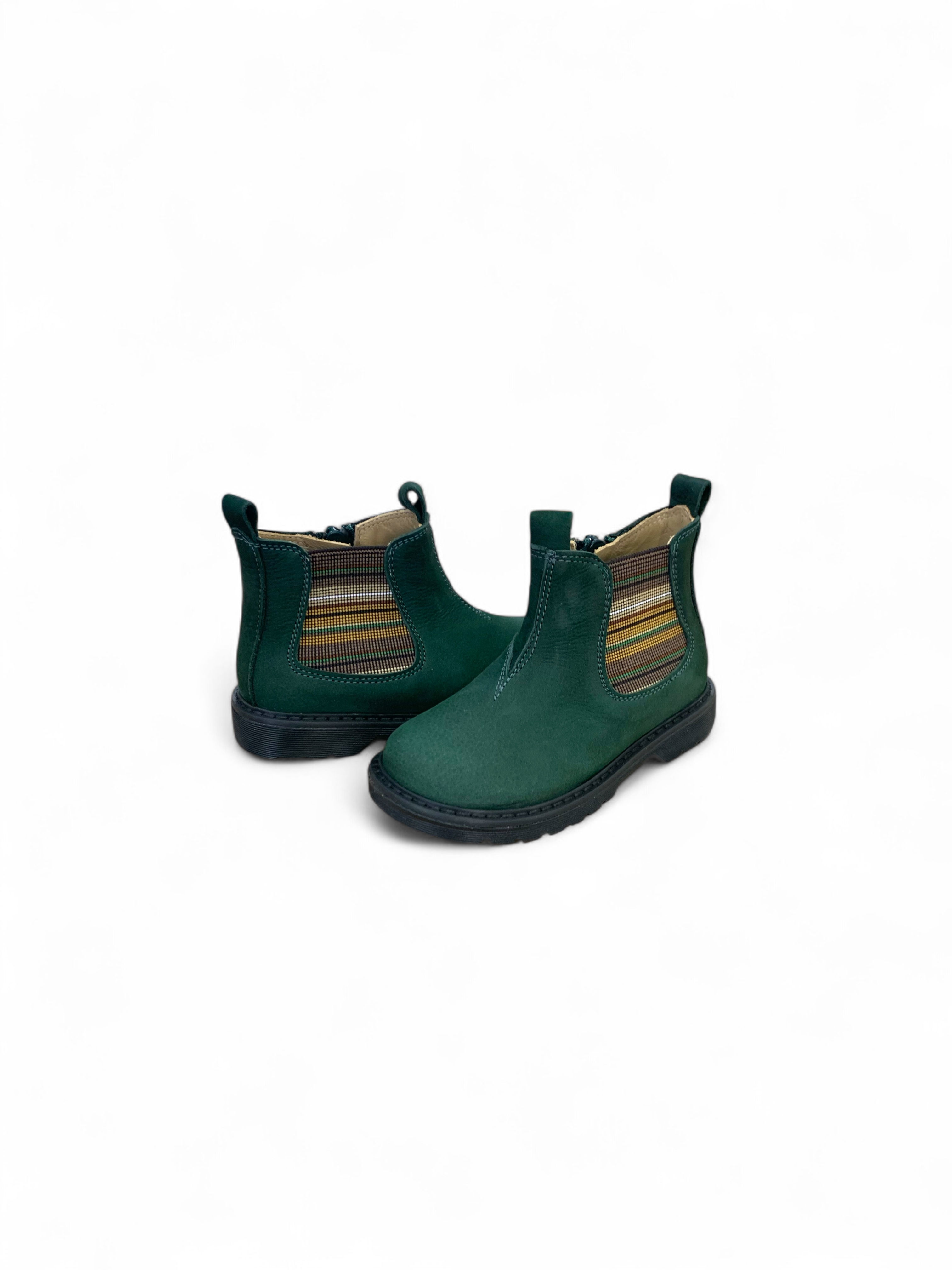 Stivaletti chelsea artigianali bambino bambina nabuk verde mod blundstone