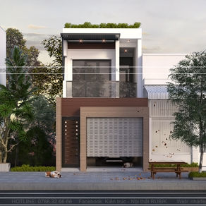 THIẾT KẾ NHÀ PHỐ 2 TẦNG MỘT MẶT TIỀN KÍCH THƯỚC 4,6X35