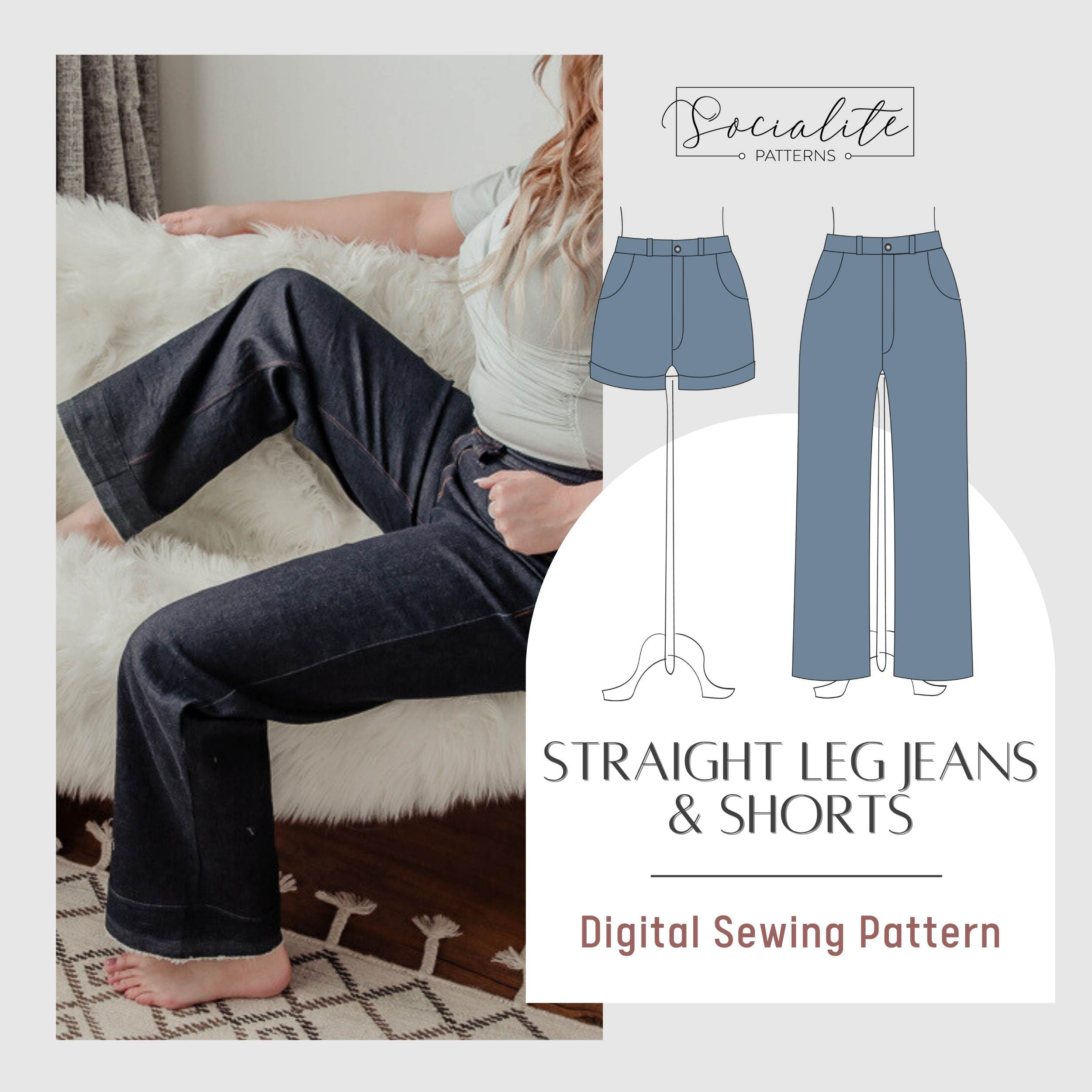 Straight Leg Jeans Sewing Pattern