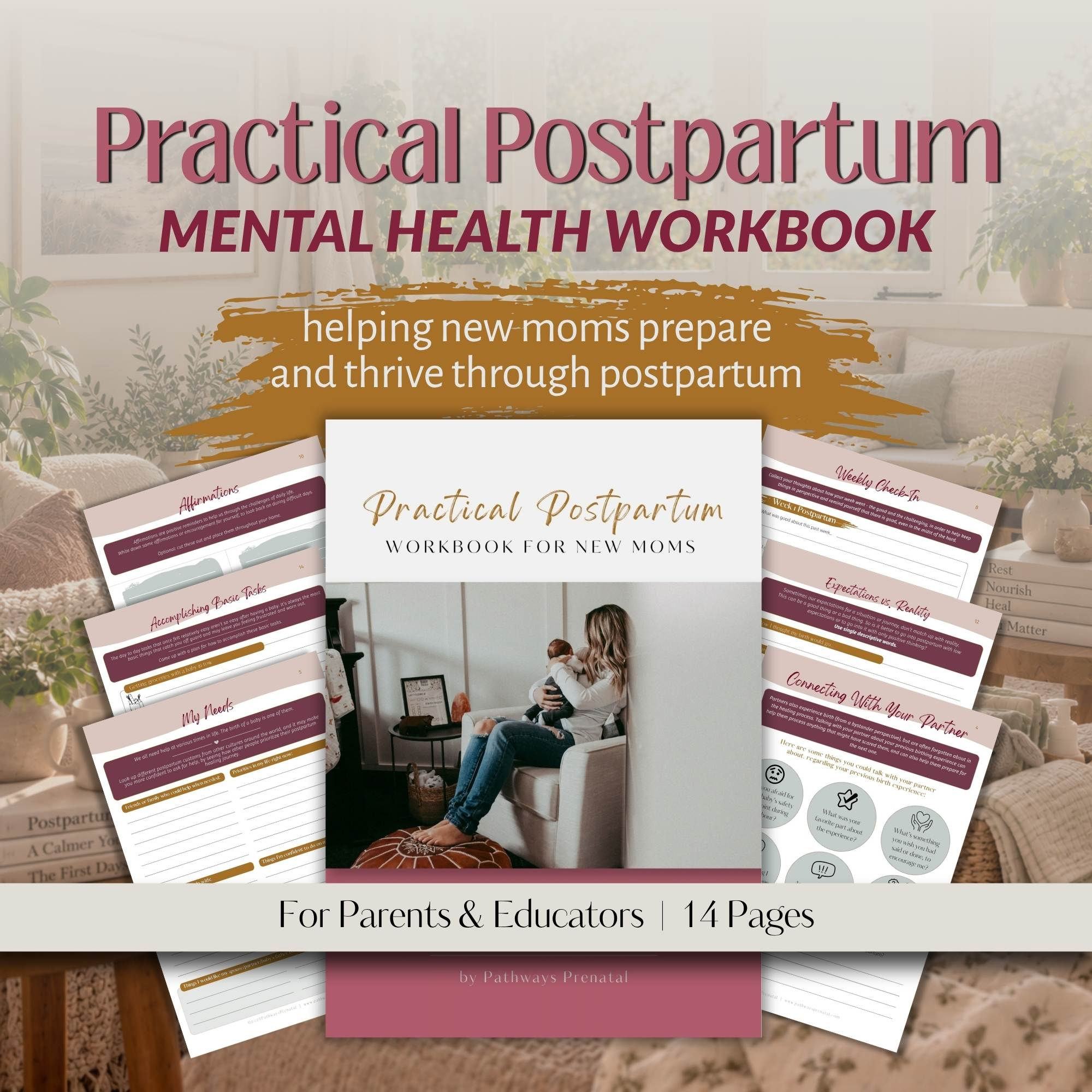Postpartum mental health workbook main listing