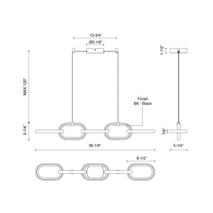 Thumbnail: Airen 36-in Linear Pendant