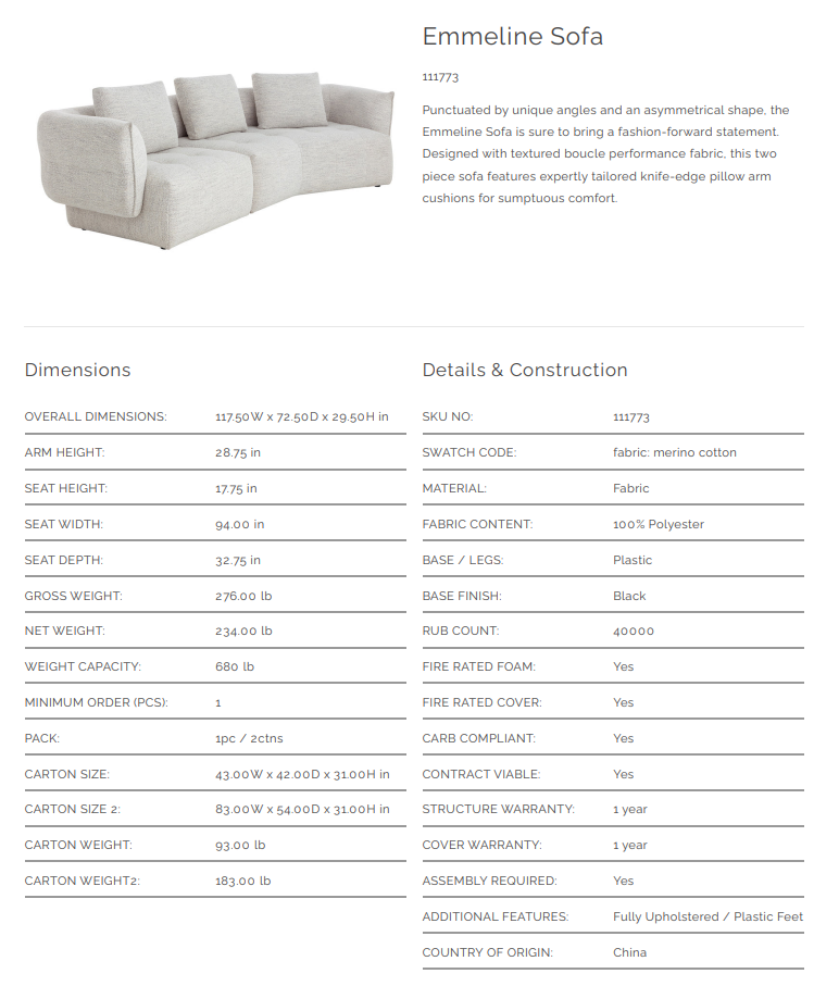 Thumbnail: Emmeline Sofa