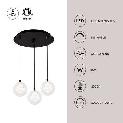 Thumbnail: Bolla 6-in 3 Head Multi Pendant