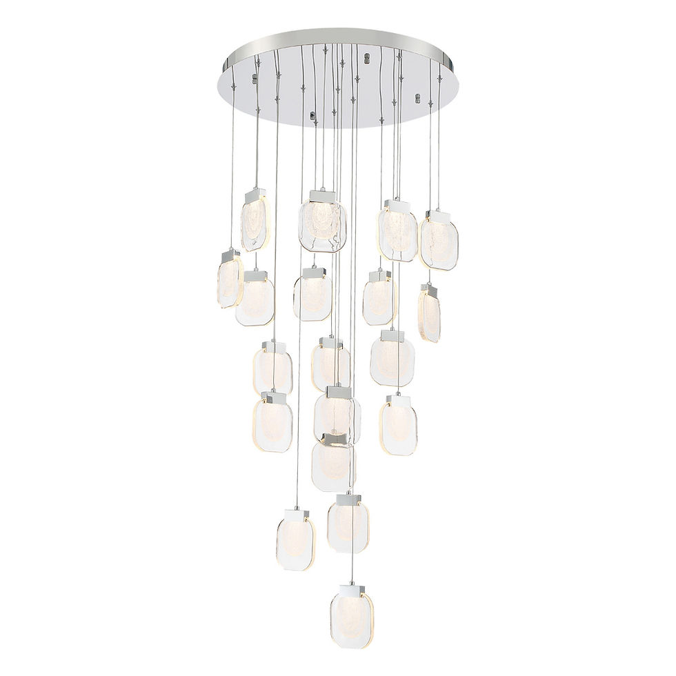 Thumbnail: PAGET 19-LIGHT 29IN INTEGRATED LED MULTI DROP CHANDELIER
