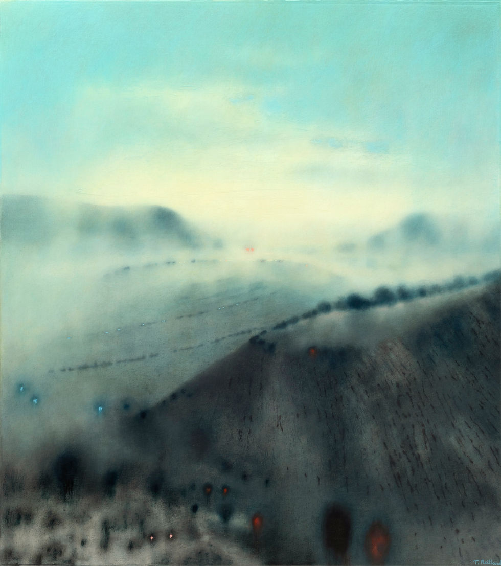Hunched Contours, oil on canvas, 80 x 70 cm by Tania Rutland