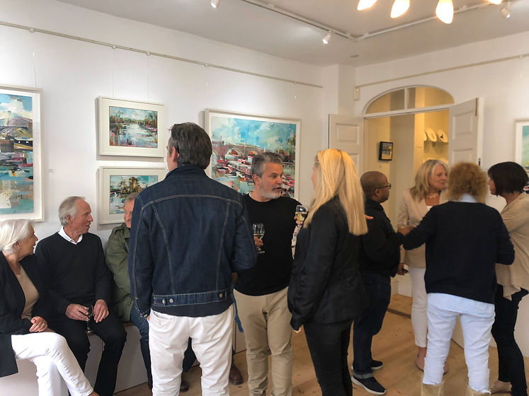 An image of a private view event at the Zimmer Stewart Gallery