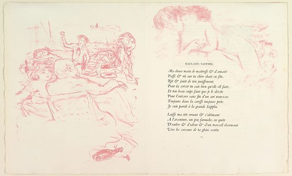 Illustration by Bonnard for Paul Verlaine's poems in Parrallelement