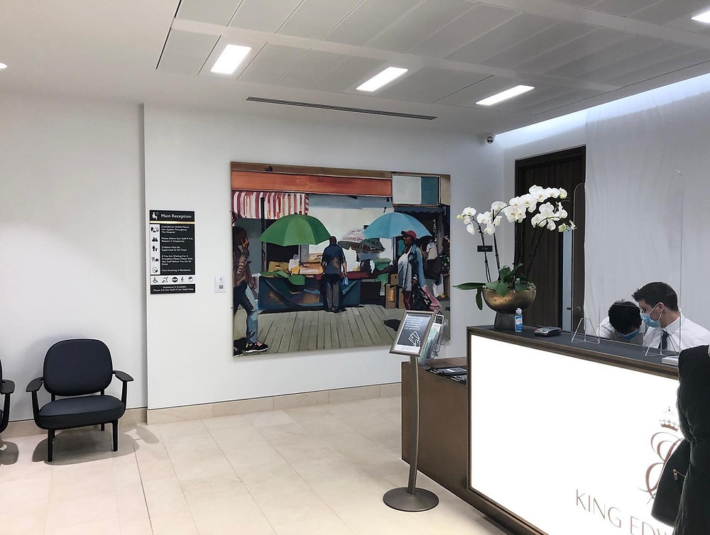 Ridley Road (oil on linen 250 x 190 cm) by Tom Farthing in the main reception area