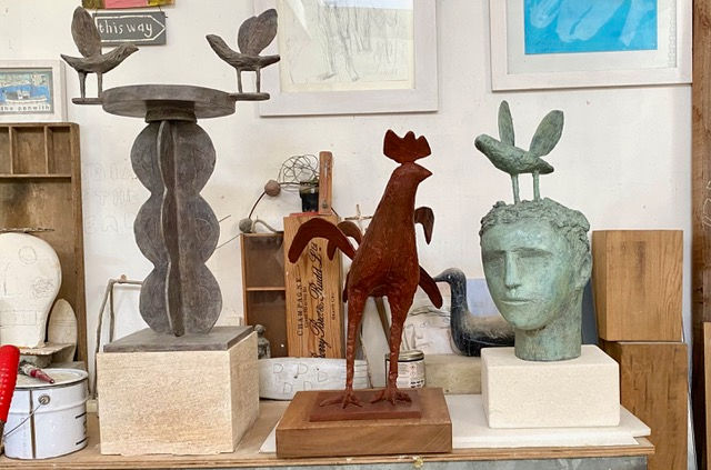 Works in Progress by Christopher Marvell in his Studio