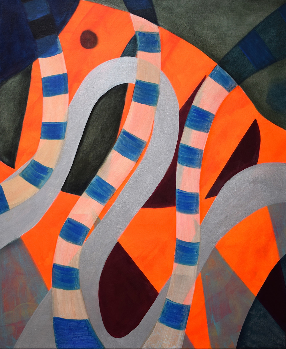 Looping, oil on canvas, 80 x 75 cm