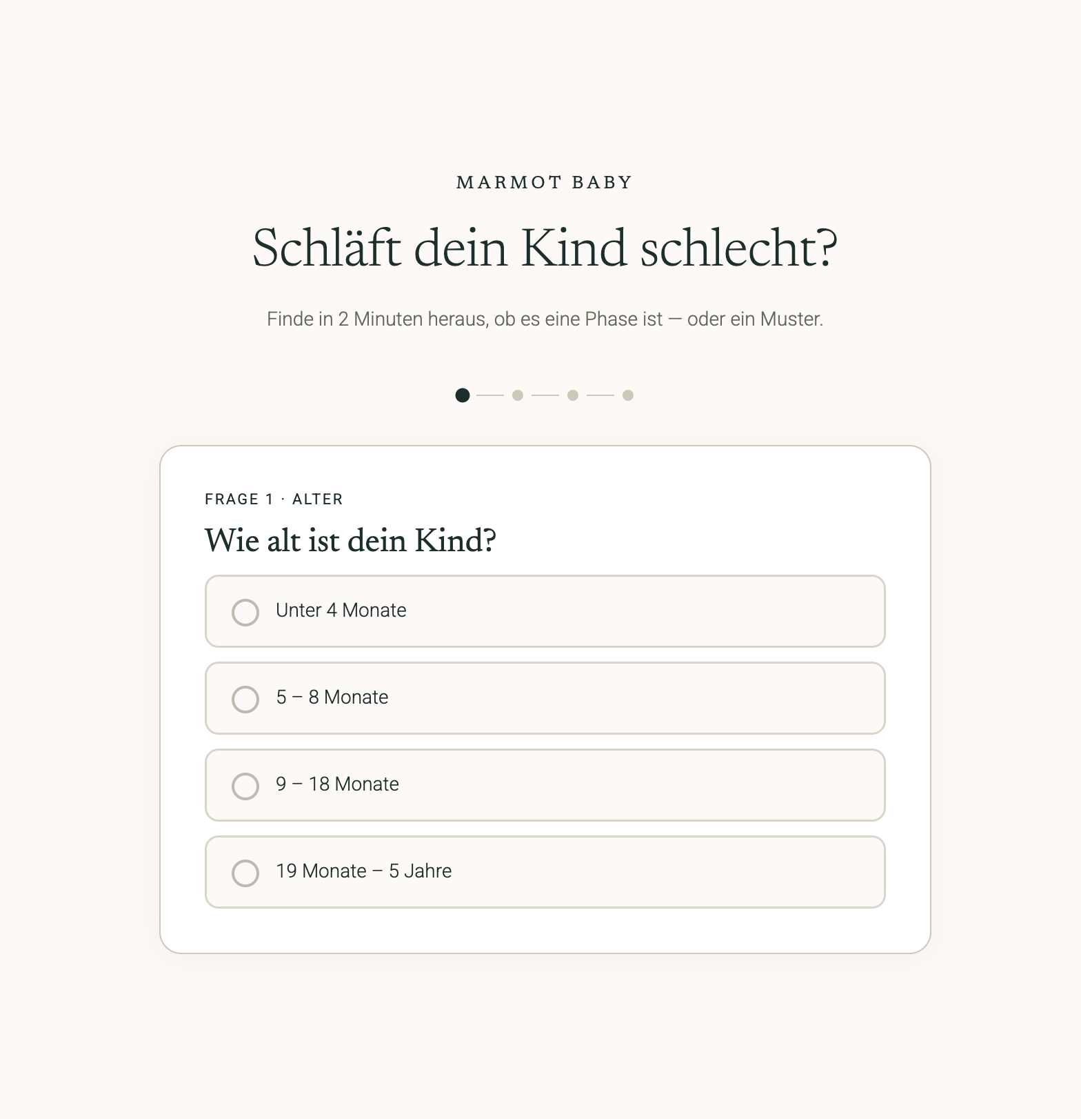 Screenshot vom Schlaf Quiz