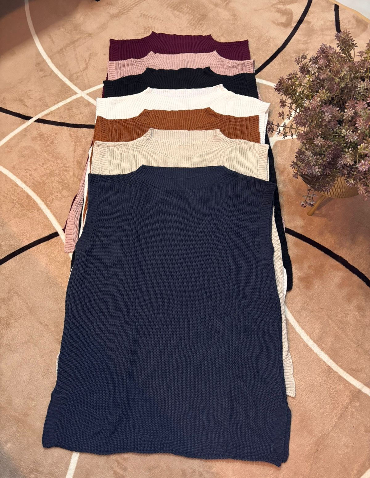 Colete longo em tricô