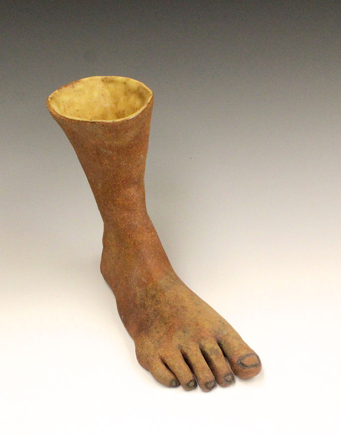 susi lopera sculpture, susi lopera art, susi lopera, surrealist art, ceramic sculpture, foot art, weird clay cup, weird ceramic cup, foot sculpture, feet cup,