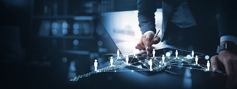 Businessmen using digital tablet for digital marketing plan and business target search, CR