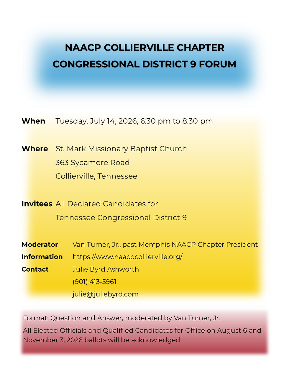 Tennessee Congressional District 9 Candidate Forum