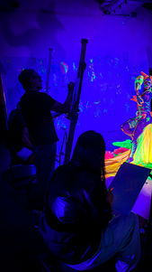 Neon Naked Life Drawing at London Mural Festival.