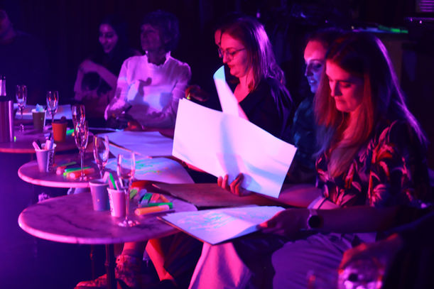 Attendee's at Neon Naked Life Drawing.