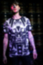 Illustrated Neon Naked Print Design T-shirt. 