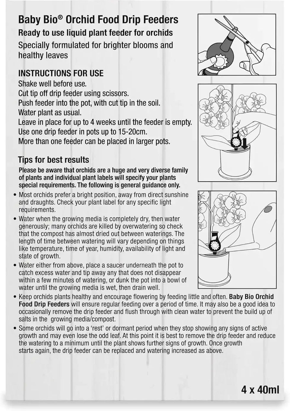 Baby Bio Orchid Drip Feeders 4 x 40ml – image 2