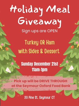 red background with trees and details of giveaway