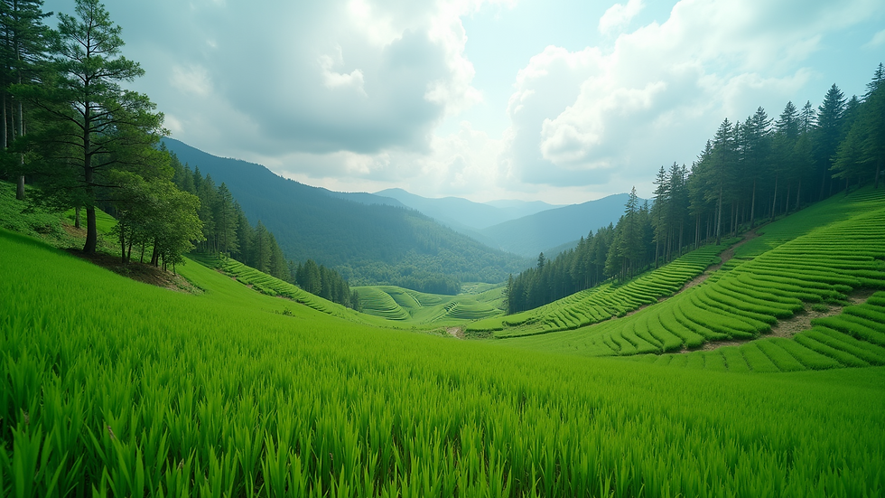 Wide angle view of Bukit Gasing's lush green landscape