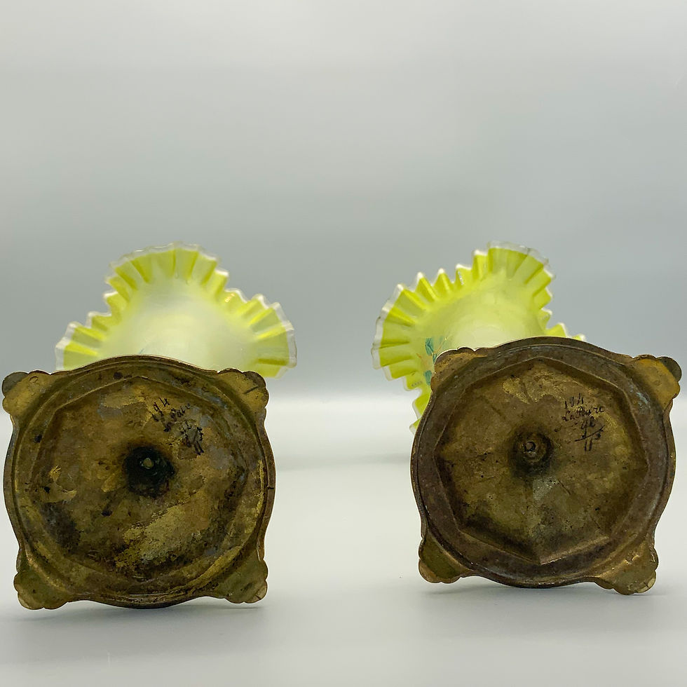 縮圖：Paire de soliflores émaillés 