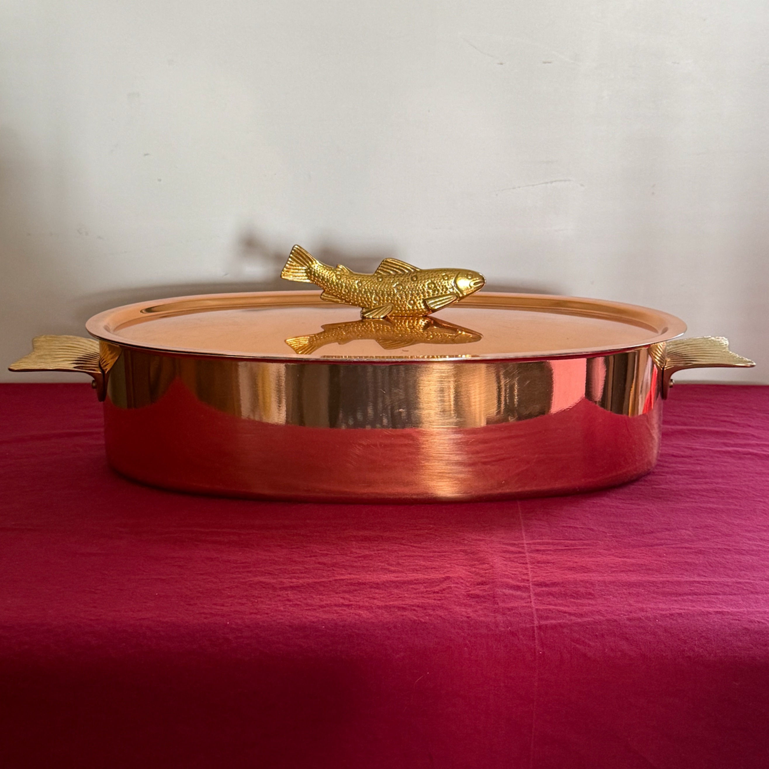 Poissonnière en cuivre étamé 