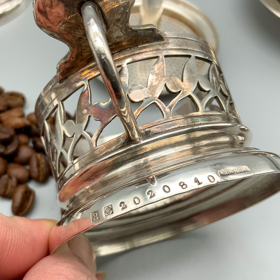 Miniature : Christofle paire de tasses à café avec filtres individuels 