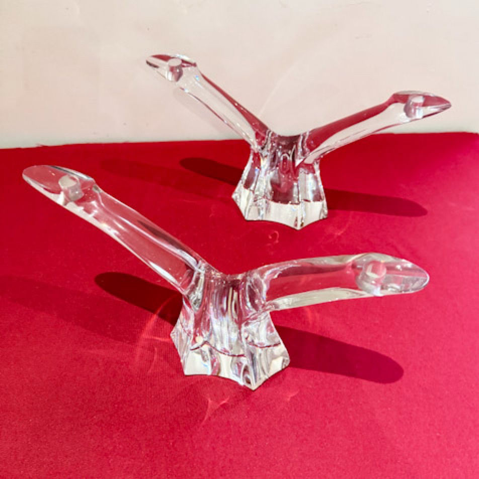 Daum paire de bougeoirs cristal