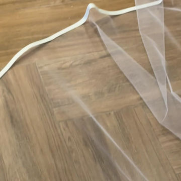 Miniatura: Véu com viés - Tule Francês Off White 